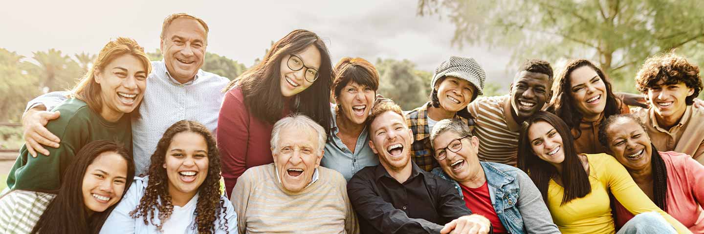 smiling diverse group of people